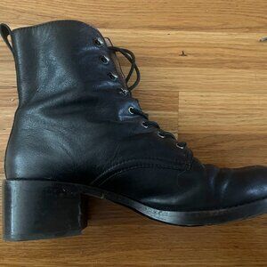 Madewell Black Lace-Up Boots, Size 8
